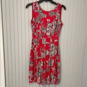 Elegant Red and Black Floral Sleeveless Dress | Size 4 FAIR CONDITION